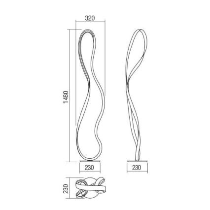 Redo 01-1417 - LED ściemnialna lampa stojąca NUBO LED/35W/230V biała