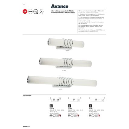 Redo 01-1431 - LED Kinkiet AVANCE LED/14W/230V 63 cm biały