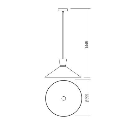 Redo 01-1461 - Żyrandol na lince KIMONO 1xE27/42W/230V śr. 39,5 cm miedź