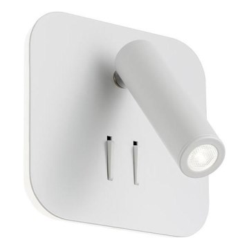 Redo 01-1491 - Kinkiet LED QUDA LED/6W/230V + LED/3W CRI 90 USB biały