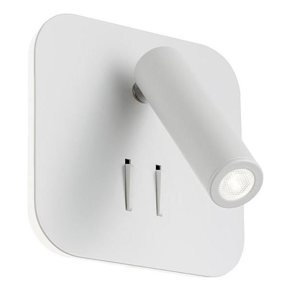 Redo 01-1491 - Kinkiet LED QUDA LED/6W/230V + LED/3W CRI 90 USB biały