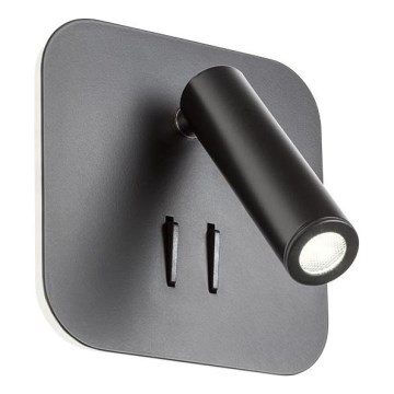 Redo 01-1492 - Kinkiet LED QUDA LED/6W/230V + LED/3W CRI 90 czarny