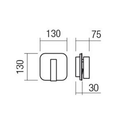Redo 01-1492 - Kinkiet LED QUDA LED/6W/230V + LED/3W CRI 90 czarny