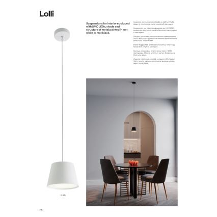 Redo 01-1495 - Żyrandol LED na lince LOLLI LED/6W/230V śr. 14 cm biały