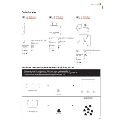 Redo 01-1495 - Żyrandol LED na lince LOLLI LED/6W/230V śr. 14 cm biały