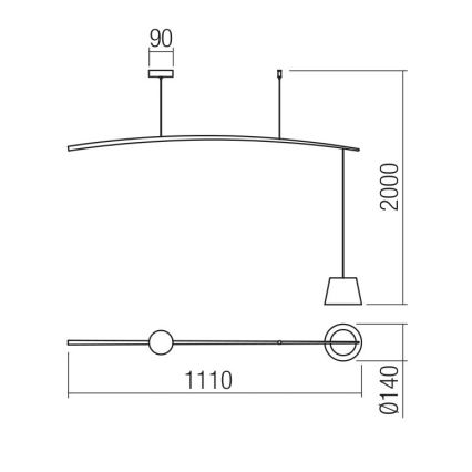 Redo 01-1497 - LED Żyrandol na lince LOLLI LED/6W/230V biały