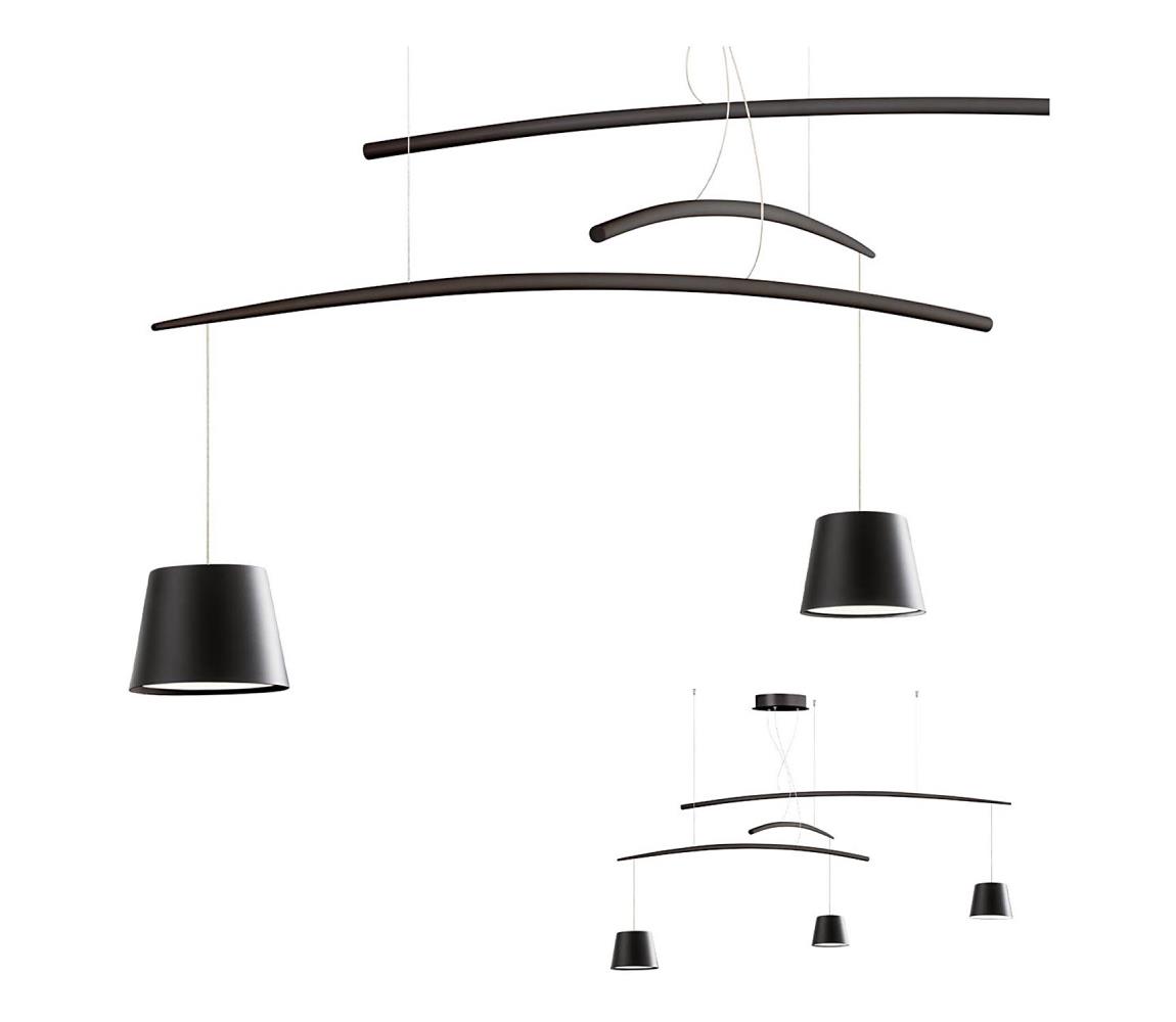 Redo 01-1525 - LED Żyrandol na lince LOLLI 3xLED/6W/230V czarny