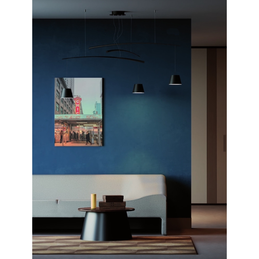 Redo 01-1525 - LED Żyrandol na lince LOLLI 3xLED/6W/230V czarny