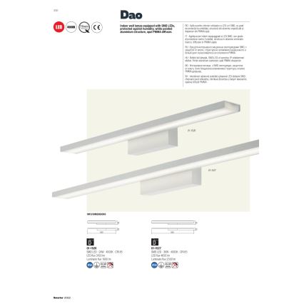 Redo 01-1526 - LED Łazienkowe oświetlenie lustra DAO 1xLED/24W/230V IP44