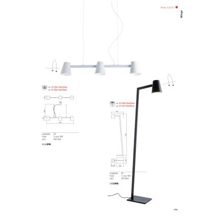 Redo 01-1556 - Lampa stojąca MINGO 1xE27/42W/230V biała