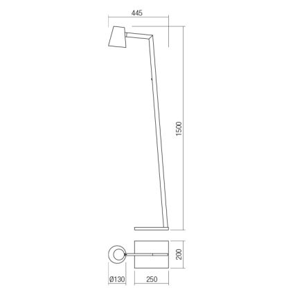 Redo 01-1557 - Lampa stojąca MINGO 1xE27/42W/230V czarna