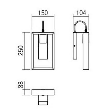 Redo 01-1663 - Kinkiet TIMBER 1xE27/42W/230V buk