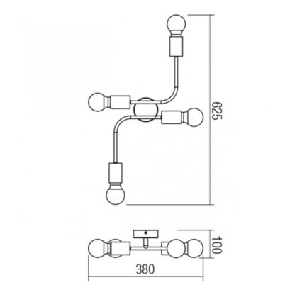 Redo 01-1669 - Plafon YAK 4xE27/42W/230V