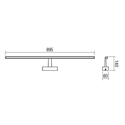 Redo 01-1678 - LED Łazienkowe oświetlenie lustra NEPTUNE 1xLED/18W/230V IP44