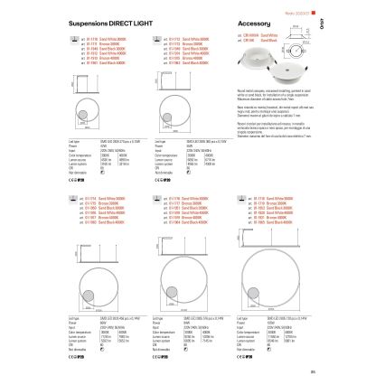 Redo 01-1712 - LED Żyrandol na lince ORBIT LED/55W/230V