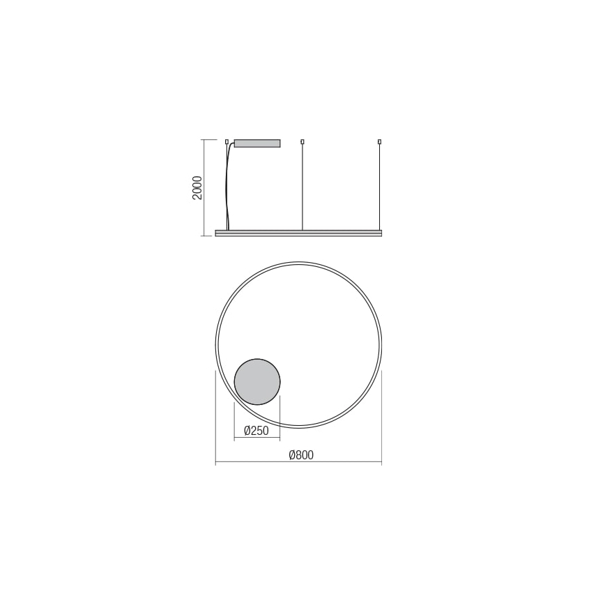 Redo 01-1713 - LED Żyrandol na łańcuchun ORBIT LED/55W/230V brązowy
