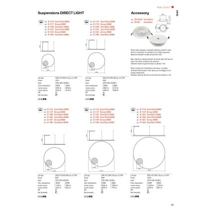 Redo 01-1713 - ściemnialny żyrandol LED na lince ORBIT LED/55W/230V brąz
