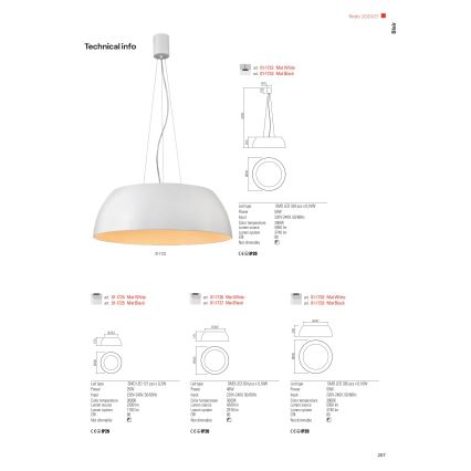 Redo 01-1732 - LED Żyrandol na lince BLAIR LED/55W/230V 3000K biały