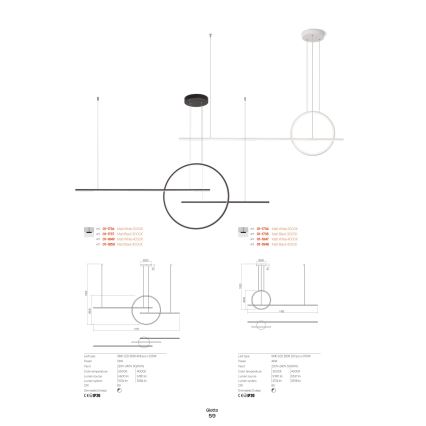 Redo 01-1734 - LED Żyrandol ściemnialny na lince GIOTTO LED/46W/230V biały