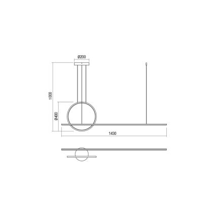 Redo 01-1734 - LED Żyrandol ściemnialny na lince GIOTTO LED/46W/230V biały