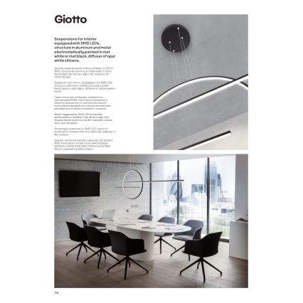Redo 01-1735 - Lampa wisząca LED ściemnialna na linkę GIOTTO LED/46W/230V czarna