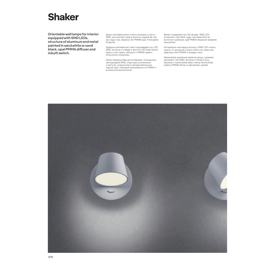 Redo 01-1739 - LED Kinkiet SHAKER LED/6W/230V