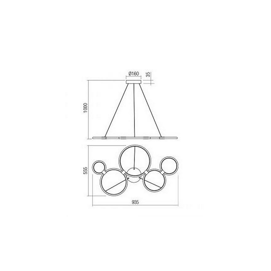 Redo 01-1742 - LED Żyrandol na lince RADIUS LED/45W/230V