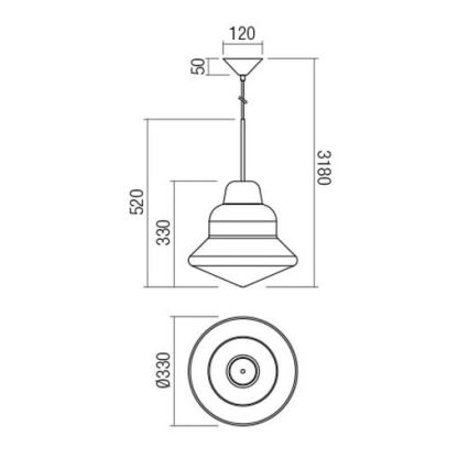 Redo 01-1771 - Żyrandol na przewodzie AMNO 1xE27/42W/230V Ø 33 cm szary