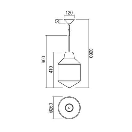 Redo 01-1772 - Żyrandol na przewodzie AMNO 1xE27/42W/230V śr. 26 cm beżowy