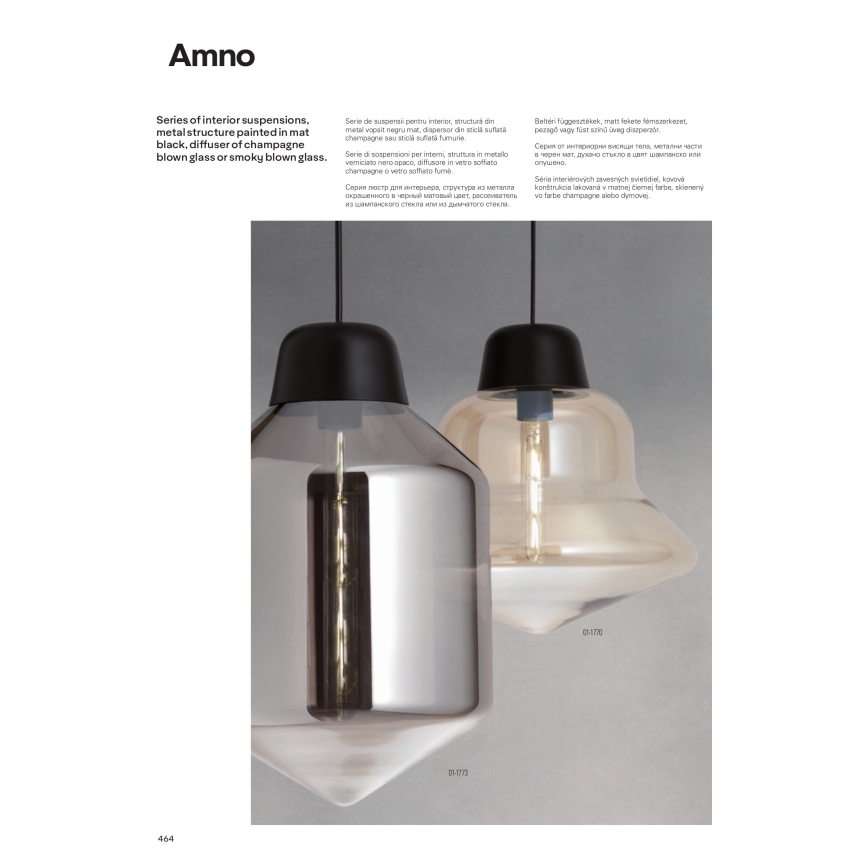 Redo 01-1773 - Lampa wisząca na przewodzie AMNO 1xE27/42W/230V śr. 26 cm szara