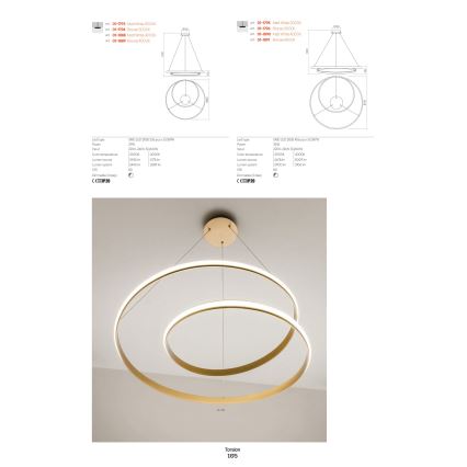 Redo 01-1789 - LED Kinkiet ściemnialny TORSION LED/27W/230V biały