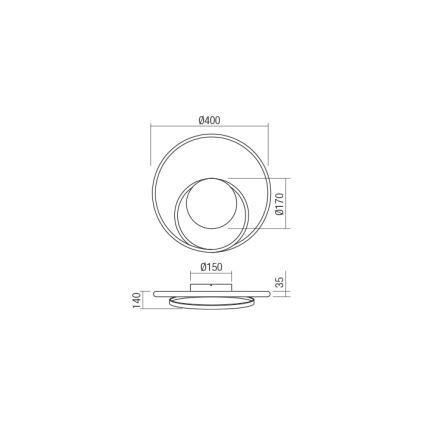 Redo 01-1789 - LED Kinkiet ściemnialny TORSION LED/27W/230V biały