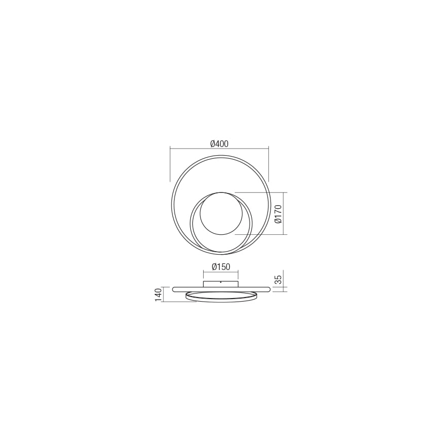 Redo 01-1790 - LED Kinkiet ściemnialny TORSION LED/27W/230V brąz