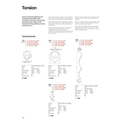 Redo 01-1791 - LED Plafon ściemnialny TORSION 1xLED/30W/230V