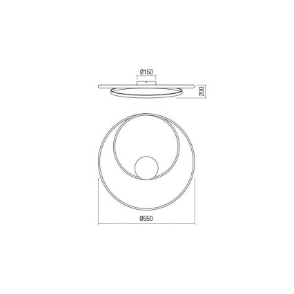 Redo 01-1791 - LED Plafon ściemnialny TORSION 1xLED/30W/230V