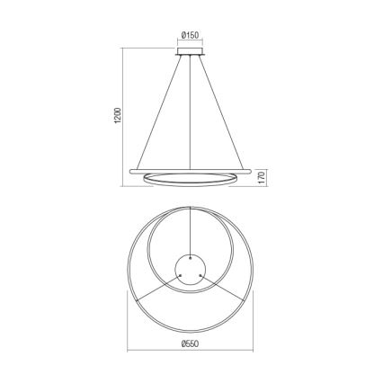 Redo 01-1793 - LED Żyrandol ściemnialny na lince TORSION LED/29W/230V śr. 55 cm biały