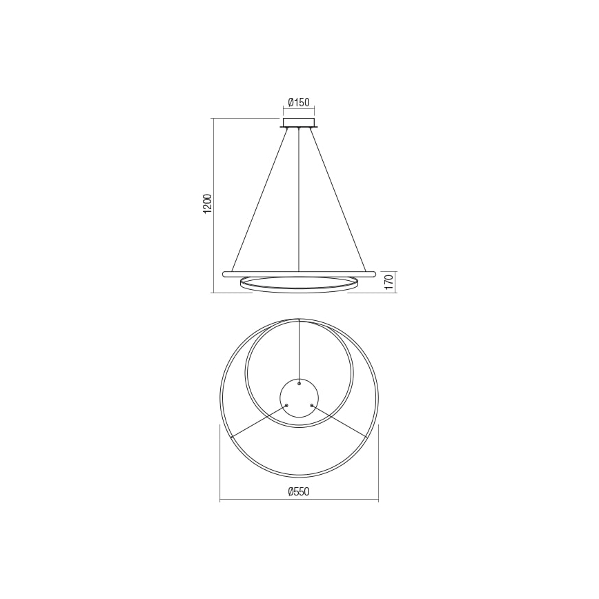 Redo 01-1793 - LED Żyrandol ściemnialny na lince TORSION LED/29W/230V śr. 55 cm biały