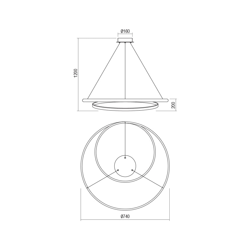 Redo 01-1795 - Regulowany żyrandol LED na linkach TORSION LED/40W/230V śr. 74 cm biały