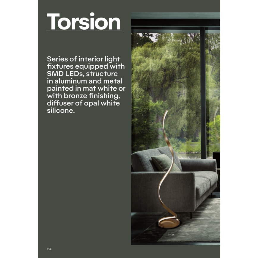 Redo 01-1796 - Żyrandol LED na linkach TORSION LED/40W/230V Ø 74 cm, brązowy