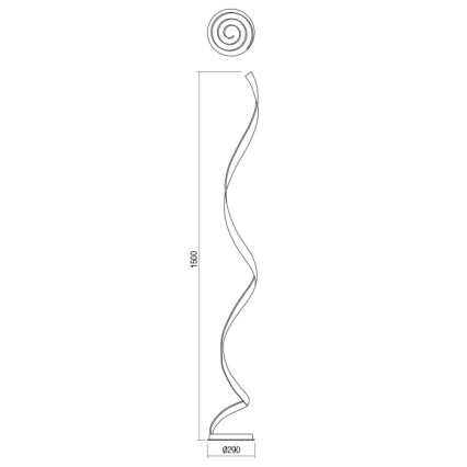 Redo 01-1798 - Lampa stojąca LED z funkcją ściemniania TORSION LED/24W/230V 3000K brązowa