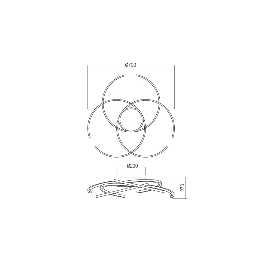 Redo 01-1801 - LED Plafon ściemnialny ALIEN LED/60W/230V 3000K śr. 70 cm biały