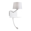 Redo 01-1807 - LED kinkiet z giętką lampką TOMO 1xE27/42W/230V + LED/3W/230V biały