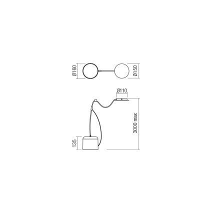 Redo 01-1823 - Żyrandol na lince DODO 1xE27/15W/230V pająk biały