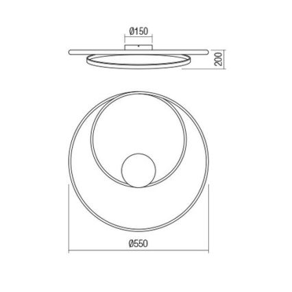 Redo 01-1886 - ściemnialna oprawa sufitowa LED TORSION LED/29W/230V śr. 55 cm biała