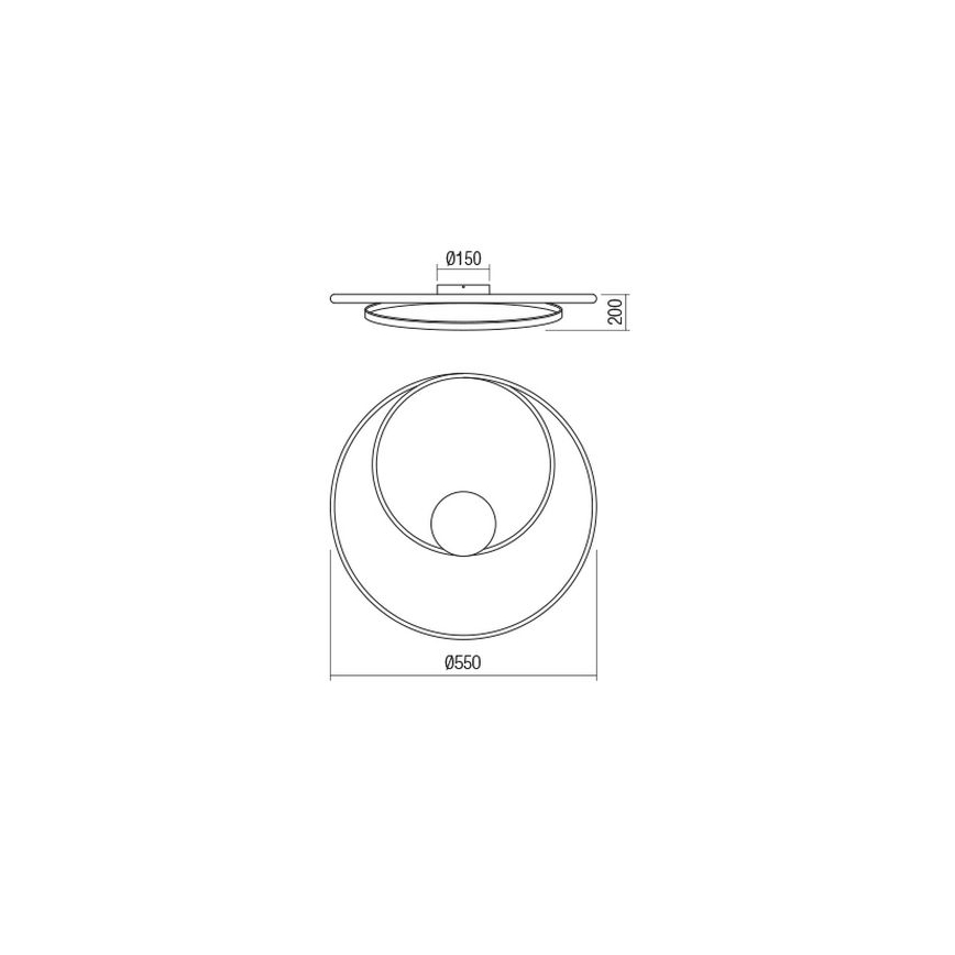 Redo 01-1886 - ściemnialna oprawa sufitowa LED TORSION LED/29W/230V śr. 55 cm biała