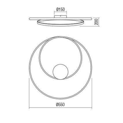 Redo 01-1887 - LED ściemnialna oprawa sufitowa TORSION LED/29W/230V 4000K, średnica 55 cm, brązowa