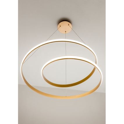 Redo 01-1889 - LED Ściemnialny żyrandol na lince TORSION LED/29W/230V 4000K śr. 55 cm brązowy