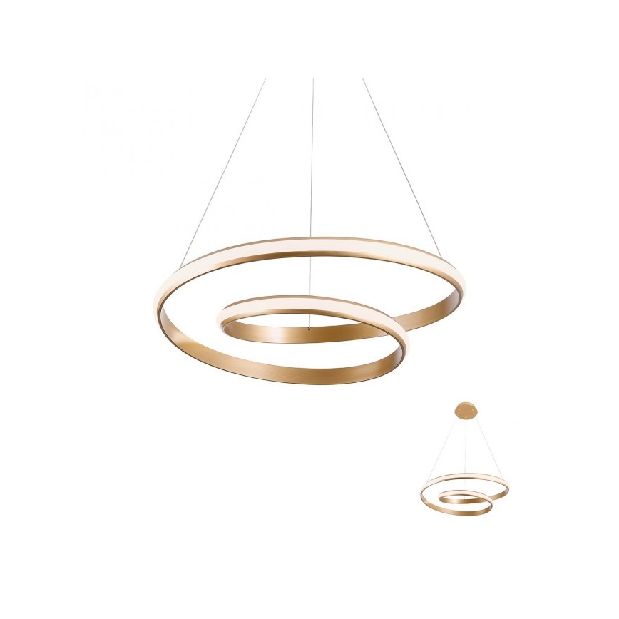 Redo 01-1889 - ściemnialny żyrandol LED na lince TORSION LED/29W/230V, średnica 55 cm, brązowy