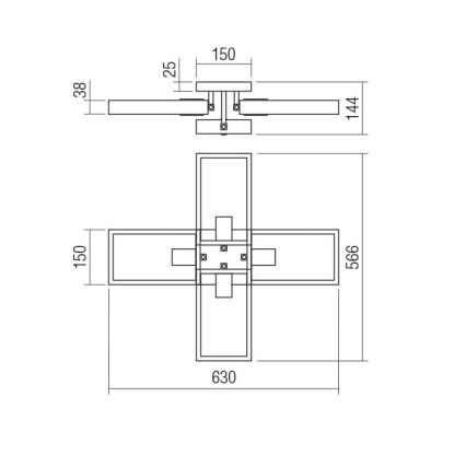 Redo 01-1969 - Lampa sufitowa TIMBER 4xE27/42W/230V buk
