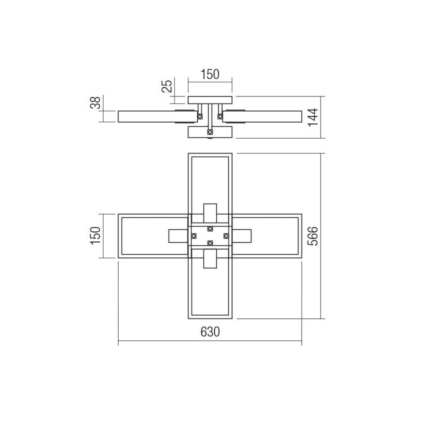 Redo 01-1969 - Lampa sufitowa TIMBER 4xE27/42W/230V buk